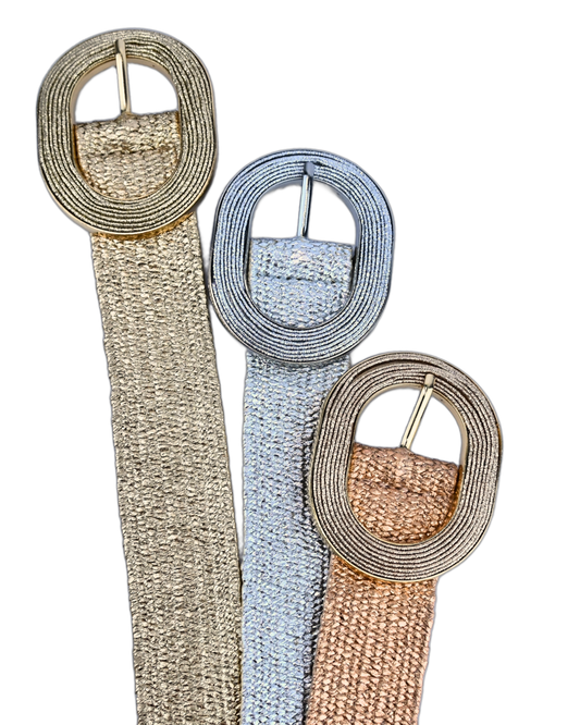 Cinto Feminino Trançado com Fivela Oval Metálica Fashion e Versátil