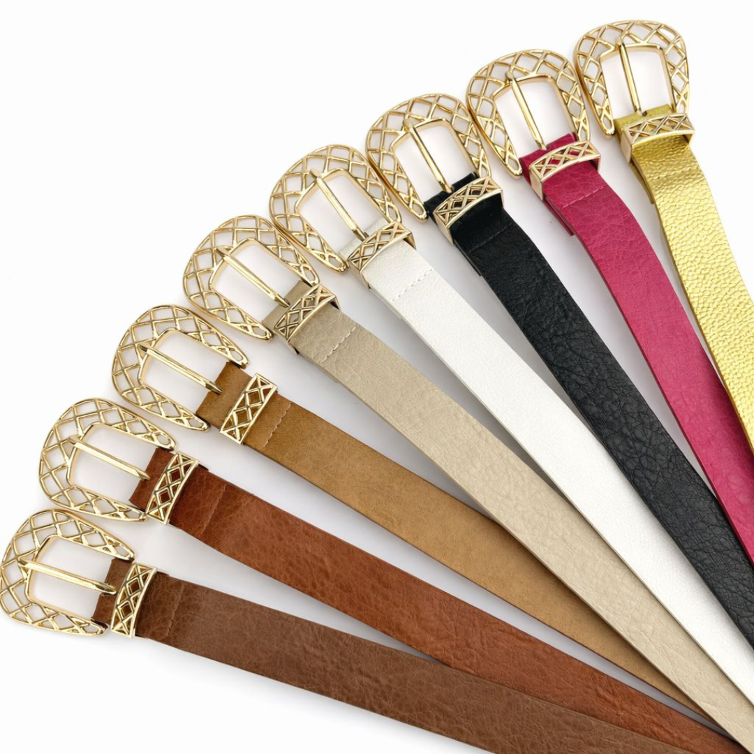 Cinto Feminino com Fivela Dourada