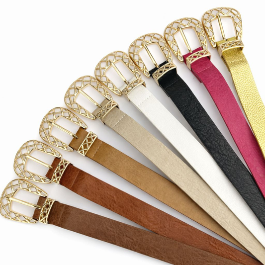 Cinto Feminino com Fivela Dourada