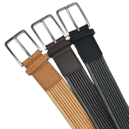 Cinto Masculino Lona Fivela Quadrada Envelhecida