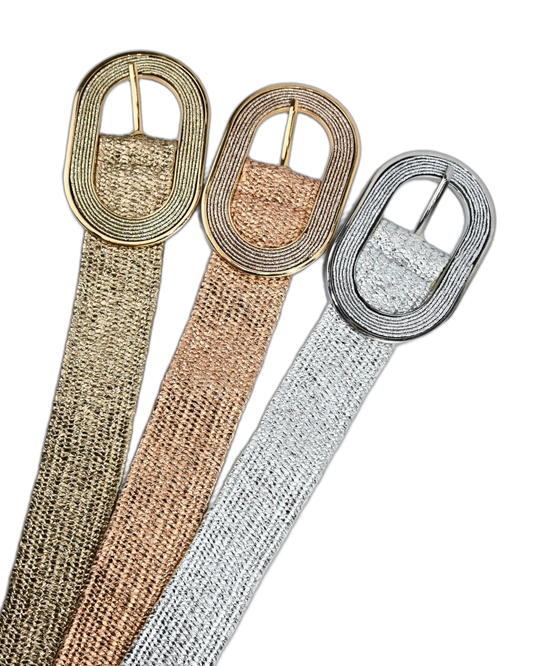 Cinto metalizado feminino