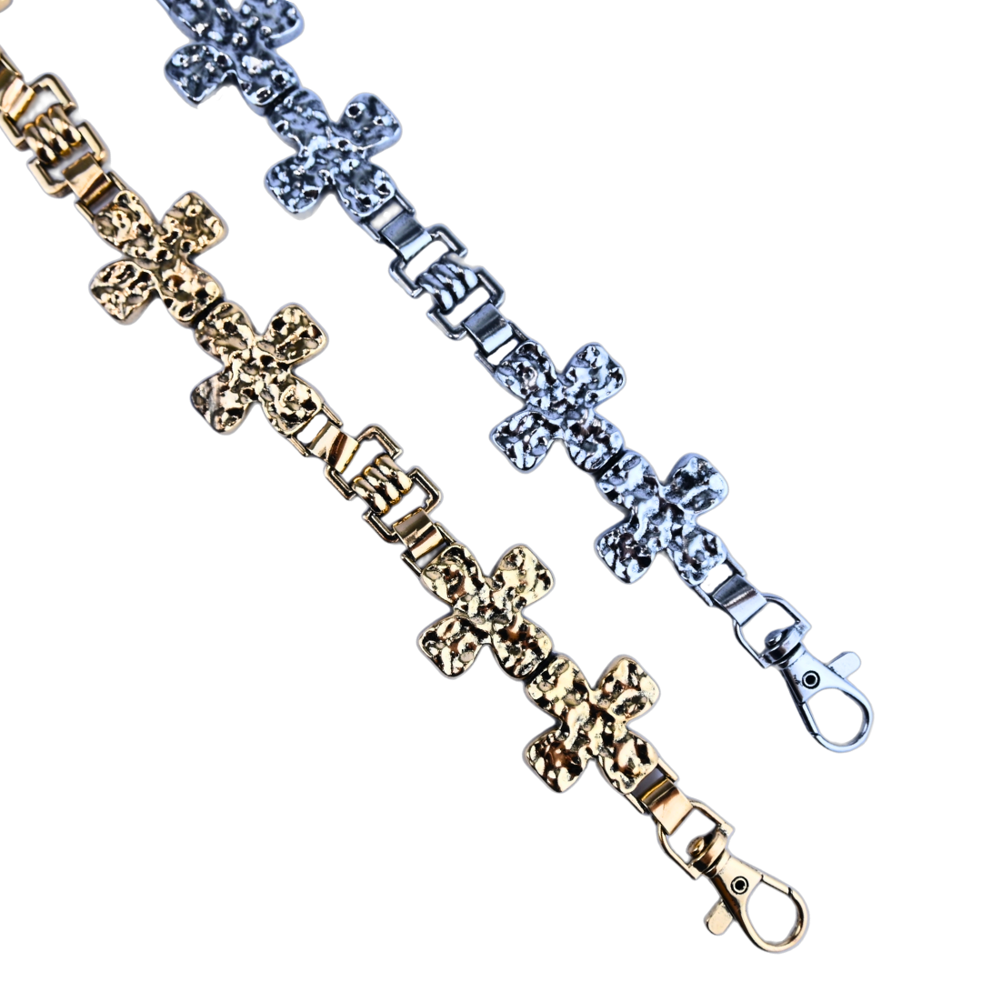 Cinto Corrente Feminino Metálico Cruz