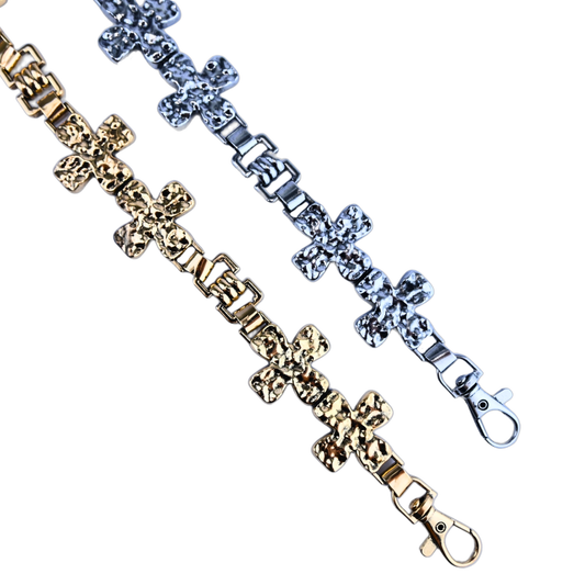 Cinto Corrente Feminino Metálico Cruz