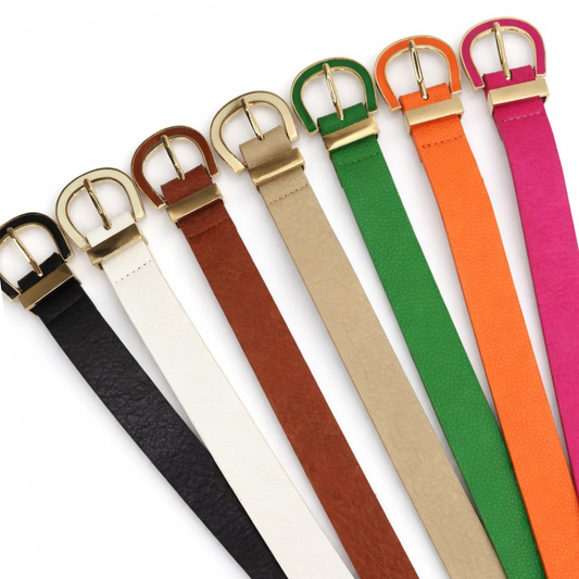 Cinto Feminino Colorido Fivela Metal Encapado