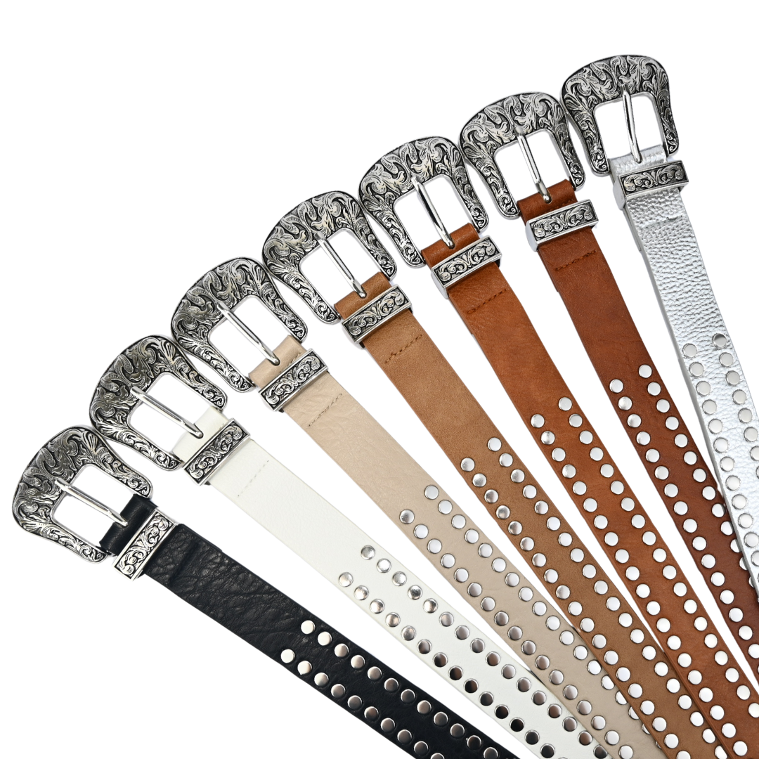 Cinto Feminino Estilo Country com Tachas