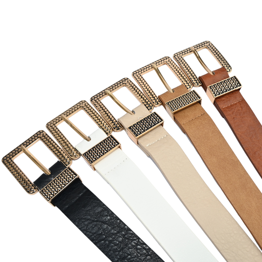 Cinto Feminino com Fivela Dourada Trabalhada