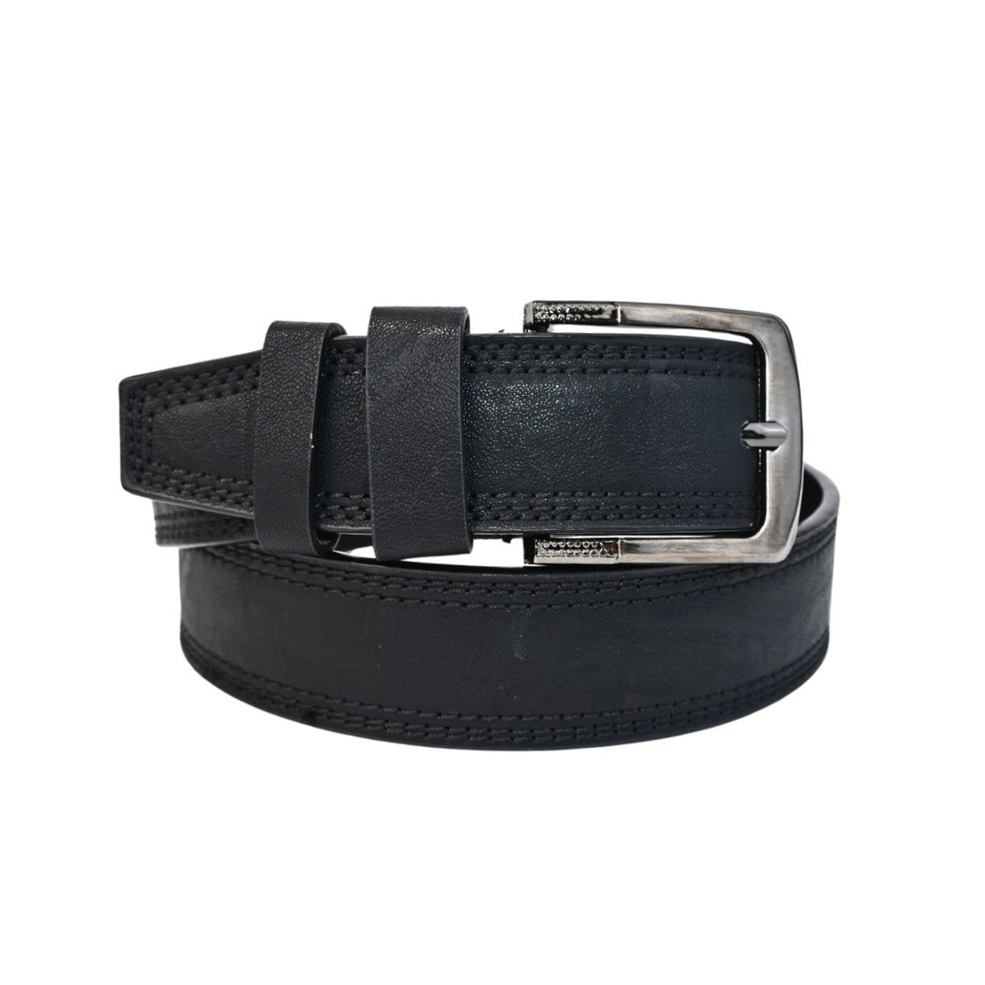 Cinto Masculino em Couro Sintético com Fivela Metálica