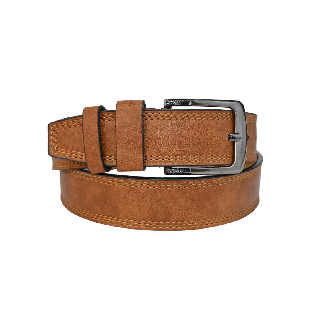 Cinto Masculino em Couro Sintético com Fivela Metálica