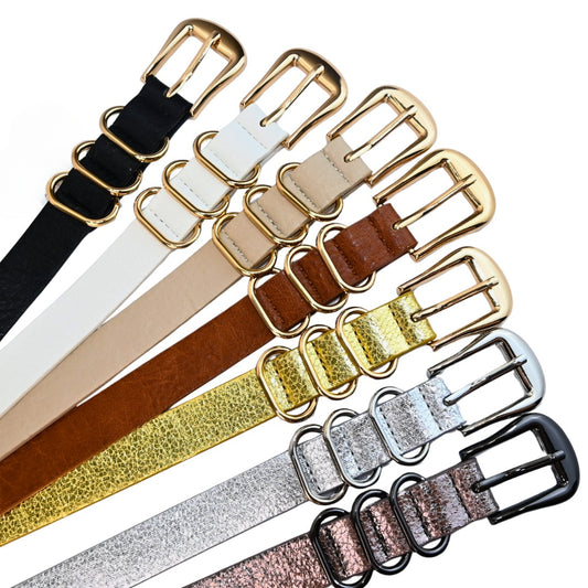 Cinto Feminino com Fivela Dourada 110 cm